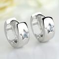 925 Silver Plated Hoop Earrings Star Pattern Zircon Earrings Bridal Accessories Simple Style Women's Jewelry