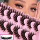 Faux Mink Lashes Fluffy Cat Eye Lashes Wispy 6d Volume False Eyelashes Look Like Extensions, Thick Soft Curling Fake Lashes ( 7 Pairs )