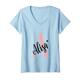 Damen Alisa Name Vorname mit Monogramm Personalisiert Rosa T-Shirt mit V-Ausschnitt