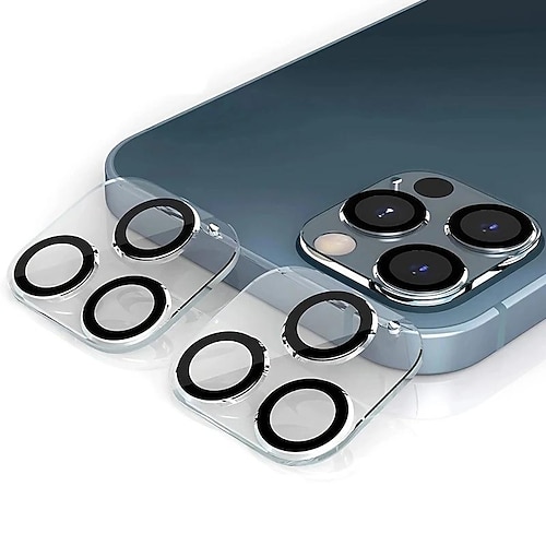 2 Stück Kamera Schutzfolie Für Apple iPhone 16 iPhone 15 Pro Max Plus iPhone 14 13 12 11 Pro Max Plus Mini SE Gehärtetes Glas 9H Härte Anti-Blasen Anti-Fingerprint High Definition (HD Image