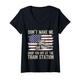 Damen T-Shirt mit USA-Flagge Don't Make Me Drop You Off At The Train Station T-Shirt mit V-Ausschnitt