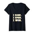 Damen Lustiges Roulette-Spiel „I Came I Spun I Won“ für einen Roulette-Liebhaber T-Shirt mit V-Ausschnitt