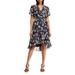 Floral Chiffon Surplice Midi Dress