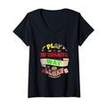 Damen Funny Play is my Favorite Way to Learn Pädagogy Teacher Cute T-Shirt mit V-Ausschnitt