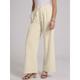 Women's Wide Leg Linen Pants Pants Trousers Full Length Cotton Faux Linen Side Pockets Wide Leg Fashion Casual Daily White Khaki S M