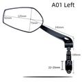 A01 Bike Mirror Rear View Mirror Handlerbar Bike Rear View Mirror Waterproof Portable Lightweight Cycling Bicycle motorcycle Bike PP ABS Black Road Bike Mountain Bike MTB Folding Bike