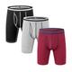 Multi Packs 3pcs Men's BlackGrayWine Underwear Shorts Biker Shorts Elastic Waist Color Block Outdoor Daily 95% Cotton All Seasons