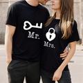 Couple Tshirt Valentine's Day 2pcs Couple's Men's Women's T shirt Tee Crew Neck Valentine's Day Date Short Sleeve Print Fashion Casual