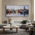 Large New York City Landscape painting hand painted Large urban art painting Urban Wall Art handmade New York Wall Art city art painting Hand-painted city painting