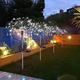 2 Packs Solar Fairy Lights, Waterproof Outdoor Firework Lights, LEDs Garden Flower Light for Garden Christmas Party DIY Decoration, Halloween Decorations Lights Outdoor