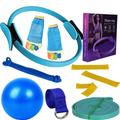 Pilates Circle Ten Piece Yoga Ball Latex Elastic Ring Resistance Belt Stretch Band Yoga Socks Fitness Set