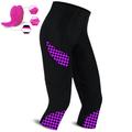 21Grams Women's Cycling 3/4 Tights Bike 3/4 Tights Mountain Bike MTB Road Bike Cycling Sports 3D Pad Breathable Quick Dry Moisture Wicking Violet Black Spandex Clothing Apparel Bike Wear