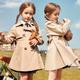 Kids Girls' Trench Coat Long Sleeve Khaki Solid Color Button Spring Fall Fashion School 7-13 Years