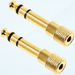 Headphones Adapter for Piano Keyboard 2-Pack 3.5mm 1/8 Female to 6.35mm 1/4 Male Jack Plug Stereo Adapter Gold Plated for Electronic Piano Guitar Drum