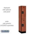 SalsburyIndustries Double Tier 1 Wide 5 ft. X 18 in. Designer Wood Locker - Cherry