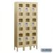 Salsbury Industries See-Through Metal Locker - Triple Tier - 3 Wide - Unassembled - Tan