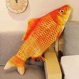 Simulation Funny Fish Plush Toys Cute Stuffed Fish Pillow Soft Animal Carp Plush Pillow Creative Sleep Cushion Girls Gift 40cm hongliyu