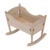 1:12 Dollhouse Cradle Wooden Simulated Miniature Crib Furniture Decoration Accessories Gift for Kid