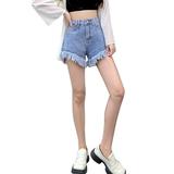EHQJNJ Female Summer Shorts for Women 2024 Stretch Women s Street Style Spring and Summer Ragged Edge Design Denim Shorts Women s Shorts with Pockets Jeans Bike Shorts with Pockets Women