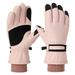 1 pair of pink / gray ski gloves men and women winter warm outdoor riding climbing waterproof winter gloves687