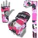DEFY Gel Padded Ladies Inner Gloves with Hand Wraps MMA Muay Thai Fist Protector Boxing Training Fight - Pink Camo L