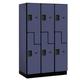 Salsbury 27361BLU Extra Wide Designer Wood Locker Double Tier S Style - 3 Wide - 6 Feet High - 21 Inches Deep - Blue