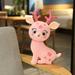 1Pcs 33/47/53cm Cute Star Sika deer Plush Toys Cartoon Animals Pillow Stuffed Dolls For Gift 53cm Pink