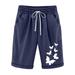 nerohusy Womens Linen Bermuda Shorts Plus Size Cotton Linen Shorts for Women Casual Summer Comfy Lounge Beach Shorts Athletic Workout Running Shorts Dark Blue XXXL