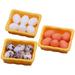 Photography Prop Props for Photoshoot Egg Model Miniature Basket Eggs Decorations Plastic Micro Scene 3 Sets