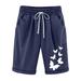 nerohusy Womens Linen Bermuda Shorts Plus Size Cotton Linen Shorts for Women Casual Summer Comfy Lounge Beach Shorts Athletic Workout Running Shorts Dark Blue S