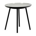 Table d'appoint ronde plateau émaillé gris et métal noir - LAK 0504