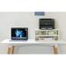 Printer Stand Shelf Wood Office Desktop Compartment Organizer White