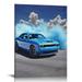 Nawypu Blue Car Challenger Hellcat Poster Signed Limited Posters Music Album Cover Poster Decor Canvas Wall Art For Living Room Decor For Bedroom Posters For Classroom Girls Room Poster