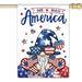 YCHII Patriotic American Star and Strip Floral Welcome Gnome Garden Flag Double Sided Garden flag 4th of July Independence Day Memorial Day Gnome Yard Outdoor Decor