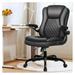 Office Chair Executive Office Chair Ergonomic Leather Desk Chair with Wheels Swivel Computer Task Chair with Lumbar Support and -up Armrests Black