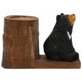 Black Bear Pen Holder Peacock Ornament Kids Presents Worker Organizer Woodcarving Animal Desktop