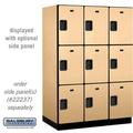 Salsbury Industries 18 in. Wide Triple Tier Designer Wood Locker Maple - 3 x 6 ft. x 24 in.