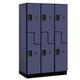 Salsbury Extra Wide Designer Wood Locker Double Tier S Style - Blue - 3 Wide - 6 Feet High - 21 Inches Deep