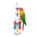 Wooden Colorful String Square Blocks Bell Bird Cage Stand Parrot Hanging Toy Pet Birds Bite Chewing Decoration Toys