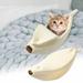 Brother Teddy Pet Cat Dog Houses for Indoor Cute Banana Cat Bed House Medium Size Pet Bed Soft Cat Cuddle Bed Lovely Pet Supplies for Catsï¼Œ Kittens Bed White L/25.55 X9.83 X7.08