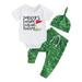 Baby Boy Clothes Set Infant Short Sleeve Romper Long Pants Hat 3pcs Newborn Daddy s Future Golfing Buddy Golf Print Outfits