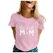 Women T-Shirts Sexy Women Fashion Baseball Mom Printed Round Neck Short Sleeve T Shirt Top Holiday Vacation Tshirts For Woman Mothers Day