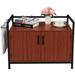 Mother s Day Sales - FCH Cat Litter Box Enclosure Multi-functional Two Doors Cat House Decorative Cat House Side Table Furniture Privacy Cat Hidden Washroom Cat Home Indoor Red Brown