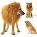 C Cute Pet Dog Cosplay Clothes Lion Mane for Dog Costumes Realistic Lion Wig for Medium to Large Dog+Ear Pet Supplies