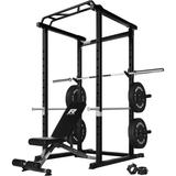 PC-410 Power Cage 1000LB Capacity and Packages with Optional Basic Power Rack Weight Bench Barbell Set with Olympic Barbell DIY LAT Pull Down Pulley System for Garage & Home Gym