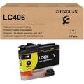 ZHINGUAN New LC406Y Yellow Ink Cartridge Works for Brother MFC-J4335DW MFC-J4345DW MFC-J4535DW MFC-J5855DW MFC-J5955DW MFC-J6555DW MFC-J6955DW (B Version)