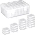 14 Pieces Mini Storage Clear Box and 1 Large Clear Plastic Beads Storage Containers Box Clear Plastic Storage Containers Bead Storage for Collect Jewelry Button Pills Beads Stickers