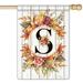 Monogram Letter G Small Gard Flag Burlap Family Last Name Initial Yard Flag 12 x 18h Floral Gard Flag Vertical Holiday Outdoor Farmhouse ration