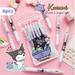 Kawaii Sanrioed Kuromi My Melody Cinnamoroll 6pcs Cute Cartoon Limited Black Gel Pen 0.5mm Bullet Girl Heart Gift