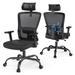 Drevy Ergonomic Office Chair Desk Chair with 2â€˜â€™ Adjustable Lumbar Support Headrest Mesh Office Chair with Swivel & Rocking Tilt Computer Chair with Backrest